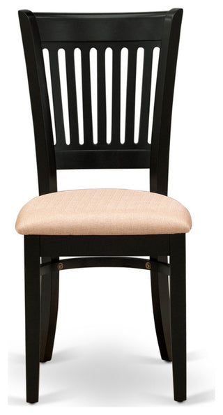 3Pc Dining Set 2 Dining Chair, Kitchen Table Seat, Slatted Chair Back Black