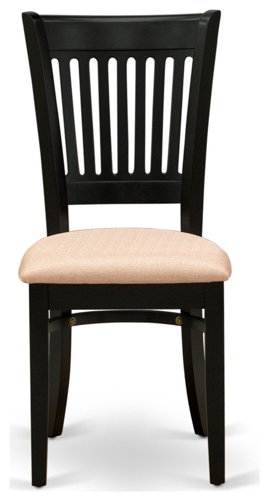 3Pc Dining Set 2 Dining Chair, Kitchen Table Seat, Slatted Chair Back Black