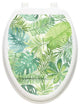 Palm Leaves Toilet Tattoos Seat Cover, Vinyl Lid Decal, Coastal Bathroom Decor, Elongated
