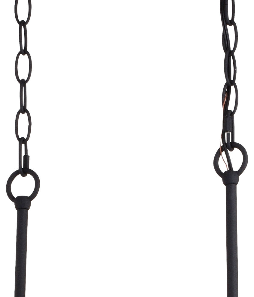 Montclare 35" 5 Light Linear Chandelier Textured Black and White Ash