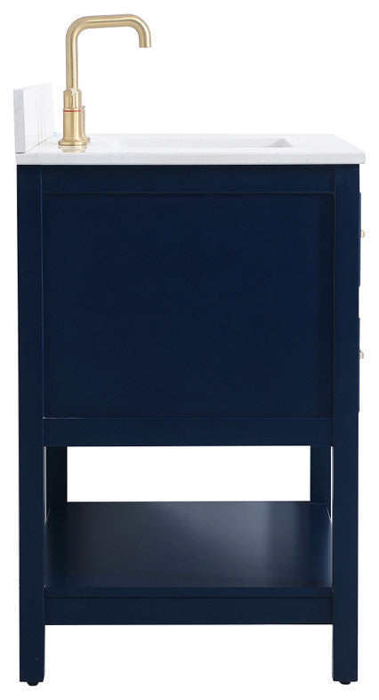 Skylar 36" Single Bathroom Vanity, Blue, With Backsplash