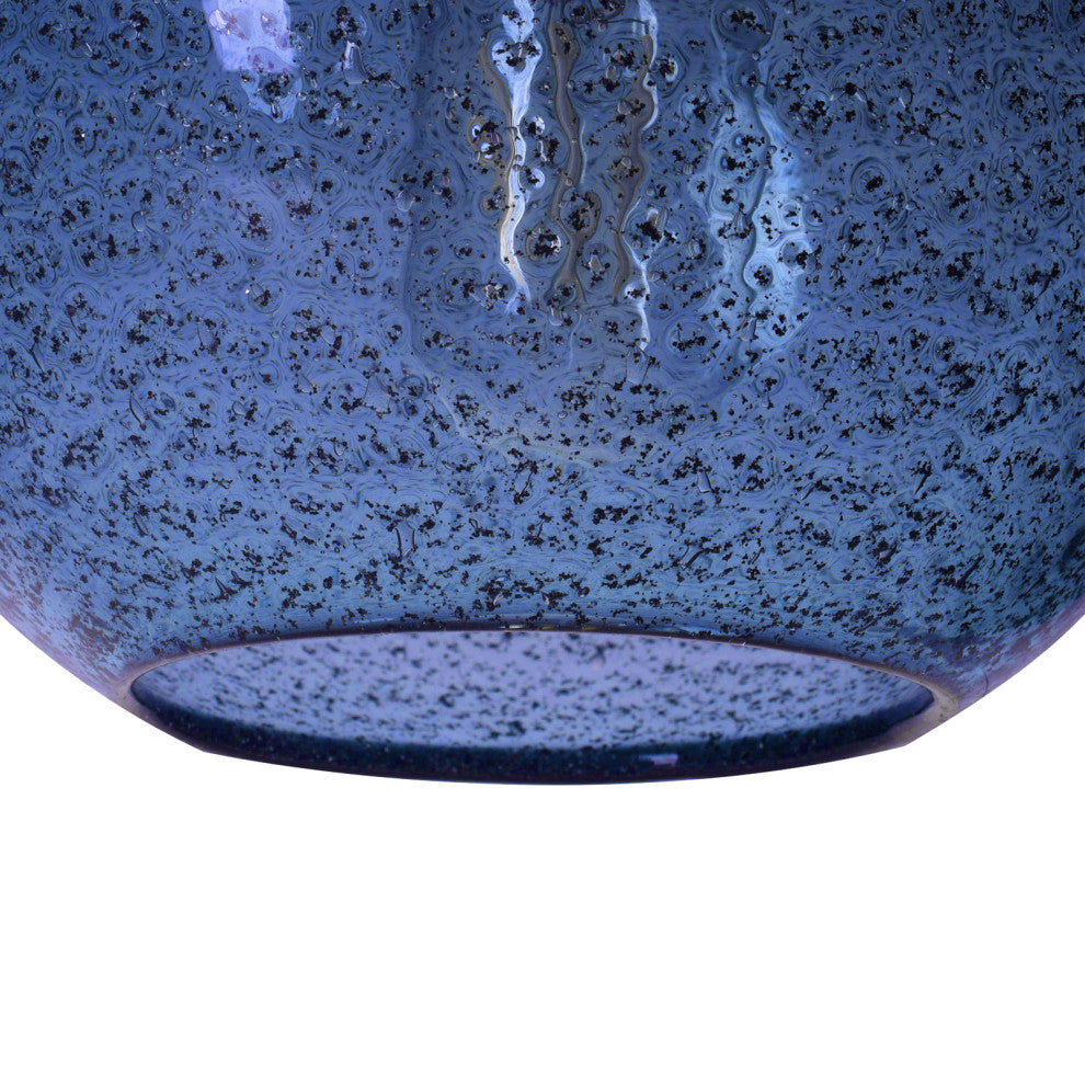Mini Pendant Light Handblown, Light Blue, 7, Brushed Nickel