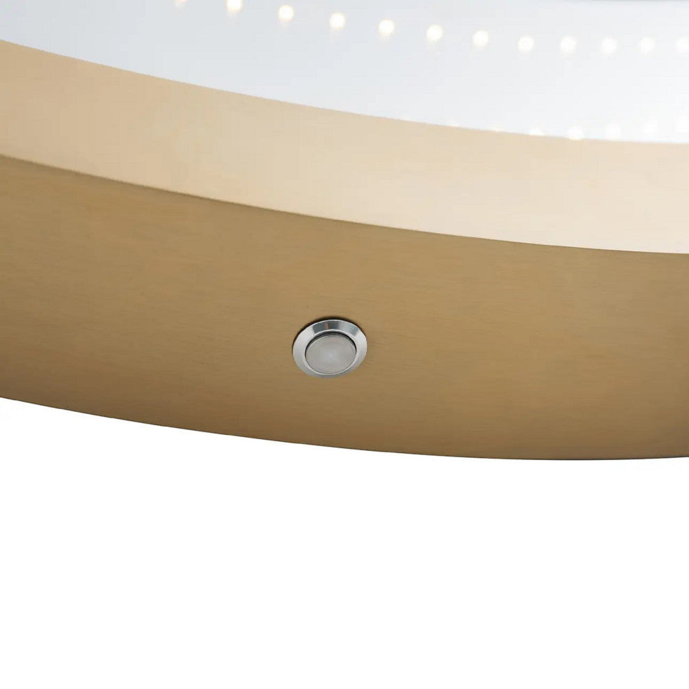 Starfall Vanishing Infinity LED Round Wall Mirror in Brass