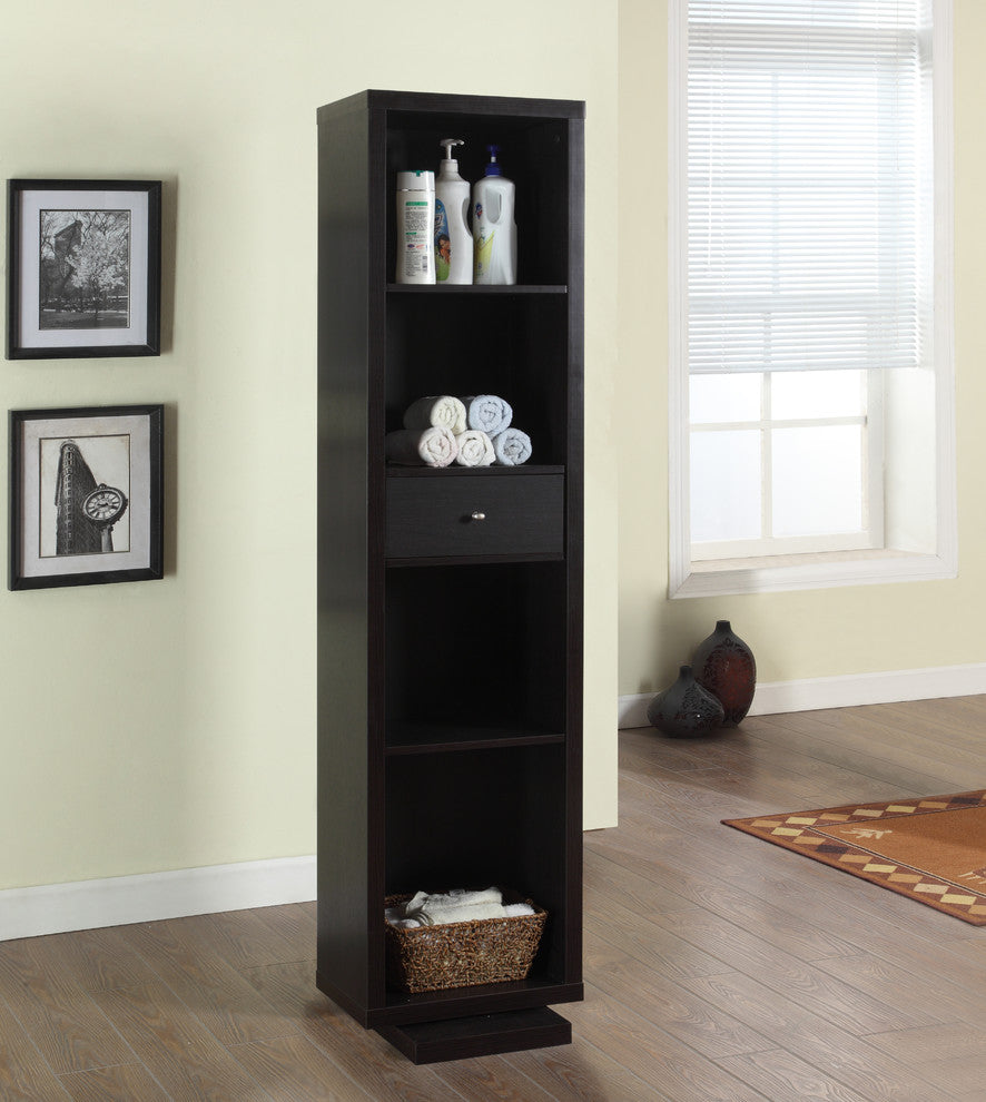 Bella Home Deluxe 71" Full-Length Mirror and Swivel Shelving Unit, Merlot