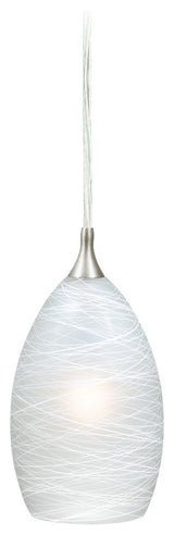 Milano 4-1/2" Mini Pendant Satin Nickel With Cocoon Glass