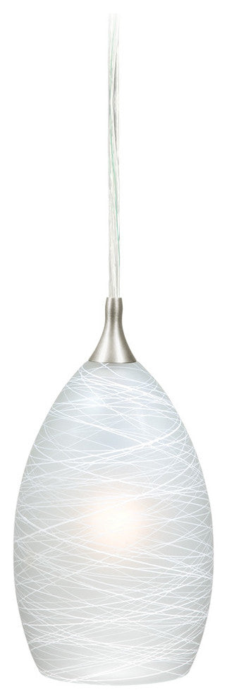 Milano 4-1/2" Mini Pendant Satin Nickel With Cocoon Glass