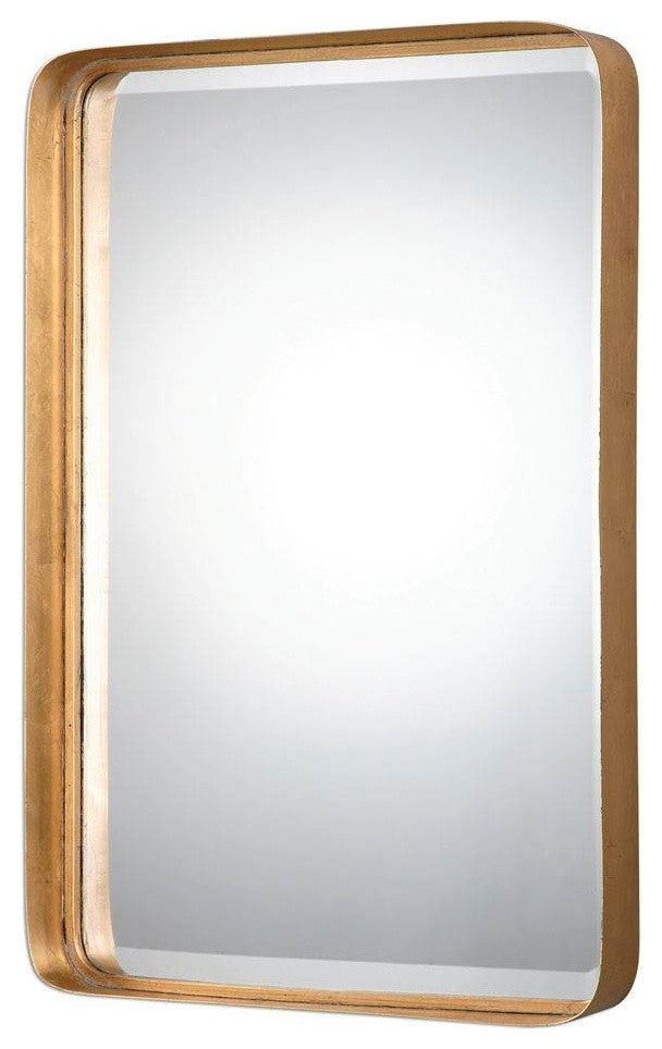 Classic Contemporary Gold Metal Wall Mirror