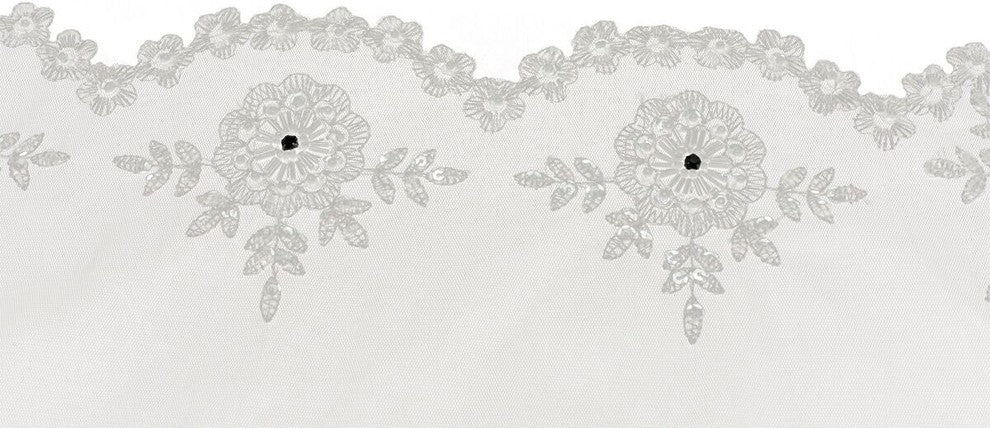 Merrigold Lace Embroidered Tablecloth With Beaded Accents, 80"x80"