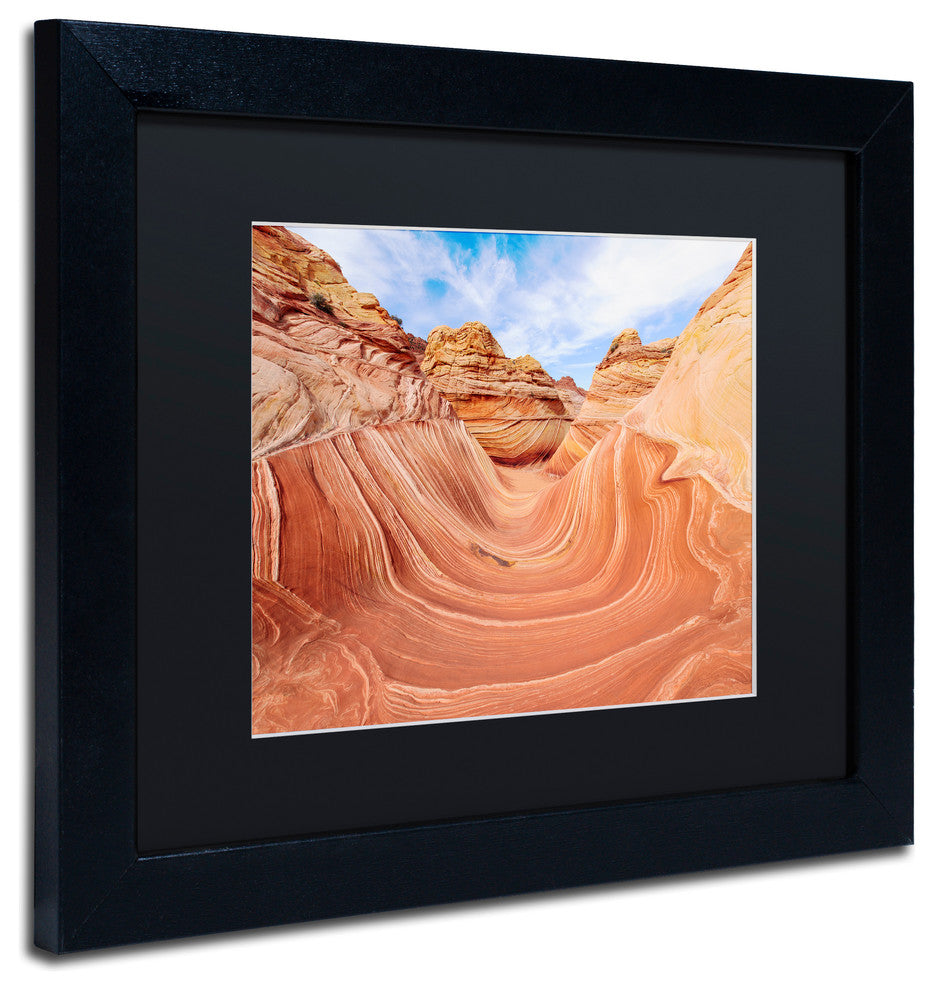 Michael Blanchette 'Trough at The Wave' Art, Black Frame, Black Mat, 14x11