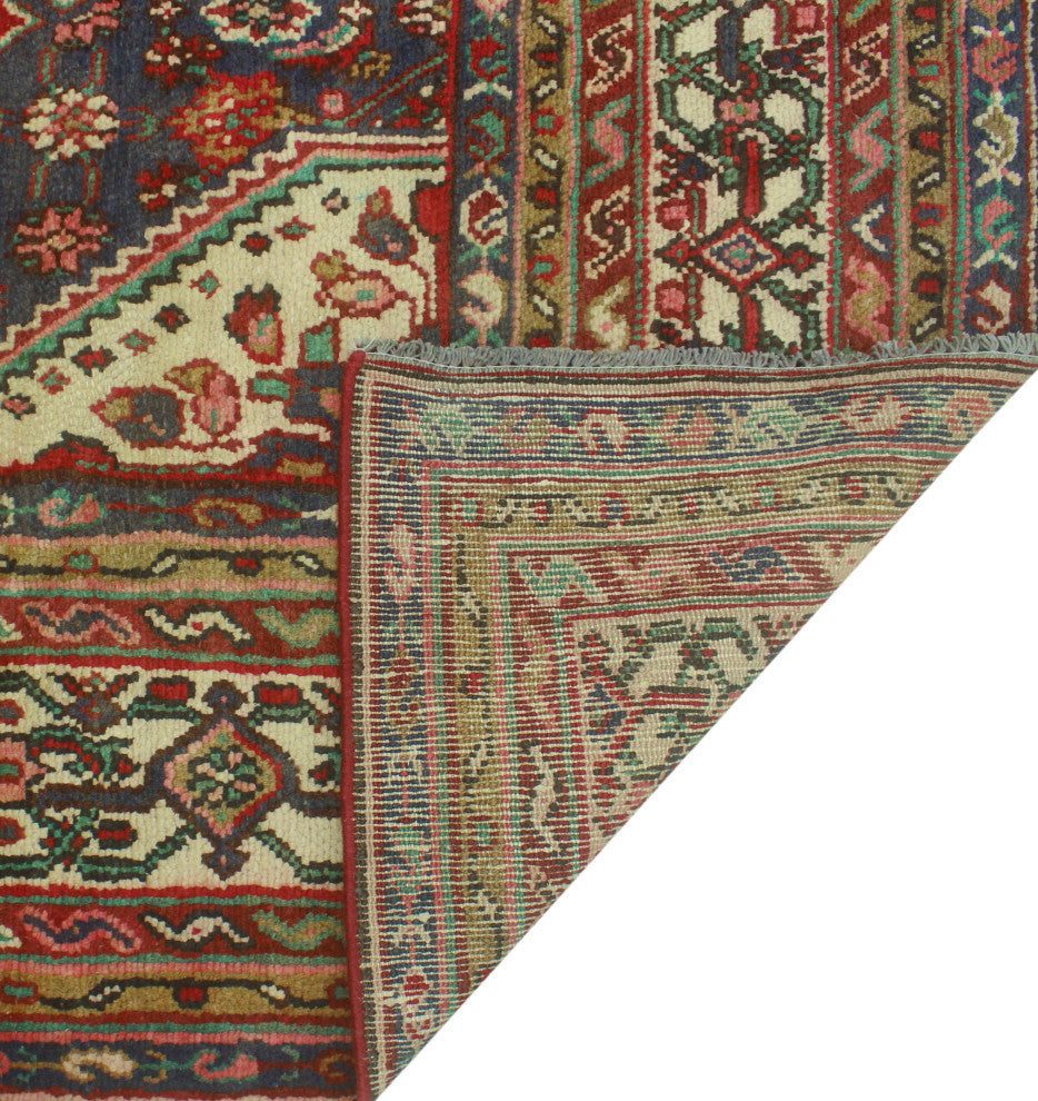 Fine Vintage Distressed Albertin Red/Ivory Rug, 6'8 x 9'10