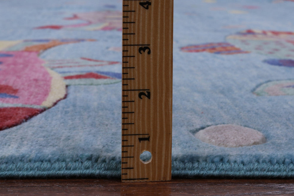 Gabbeh Fish Design Hand-Knotted Wool Rug 7' 11" X 10' 1" - Q13530