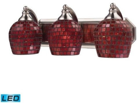 Vanity Bathbar Copper/3/Satin Nickel/LED Bulb -3N-CPR-LED