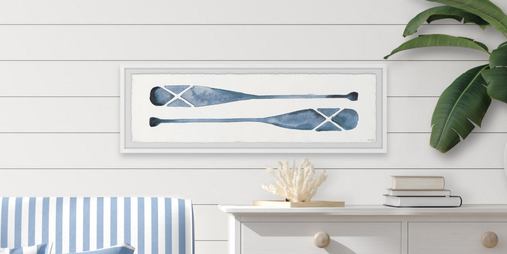 "Paddle Blues" Framed Painting Print, 45"x15"