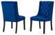Side Dining Chair, Set of 2, Blue Navy, Velvet, Modern, Cafe Bistro Hospitality