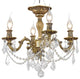 Elegant Rosalia Flush Mount, French Gold Finish With Royal Cut Crystal