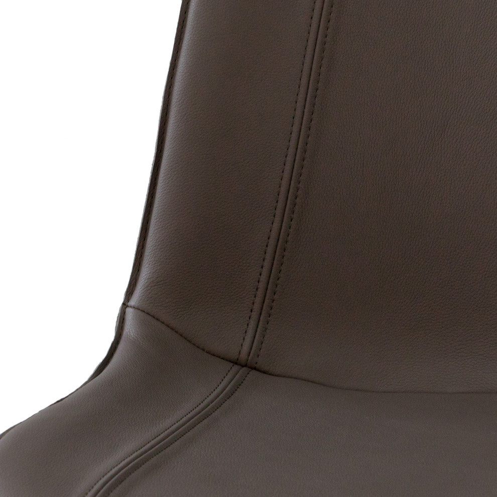 May Side Chair, Cream Ventura Leather, Brass Powder Coat
