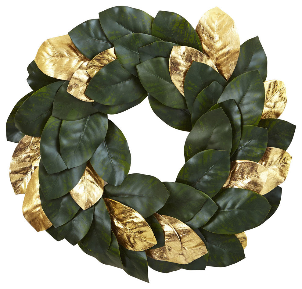 22" Golden Leaf Magnolia Wreath