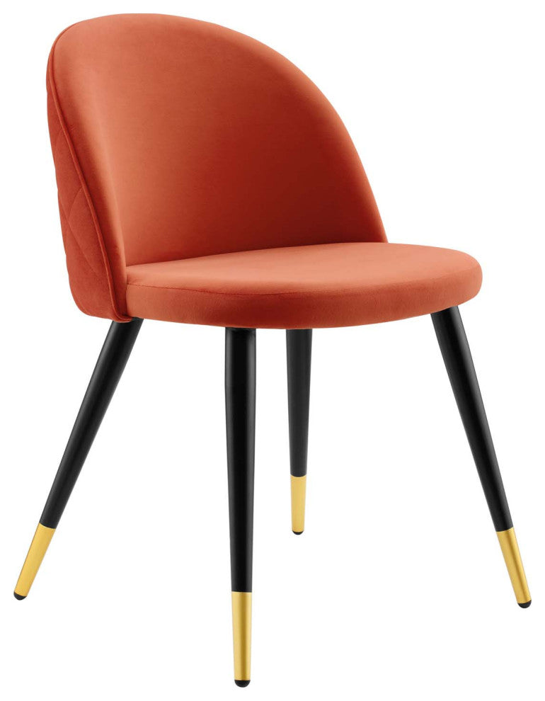 Cordial Performance Velvet Dining Chairs - Set of 2-Orange
