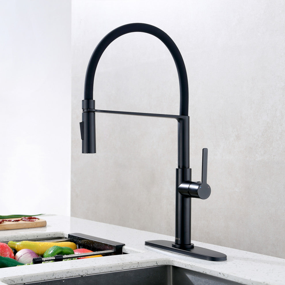 Single Handle Deck Mounted High Arc Pull Out  Kitchen Faucet