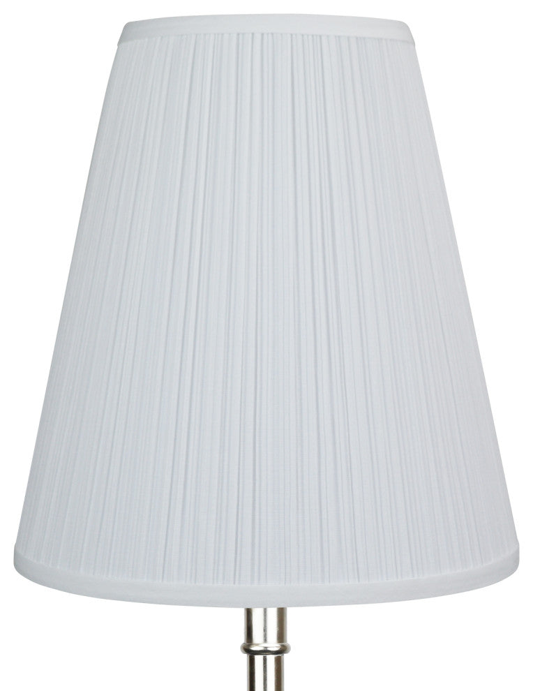 Fenchel Shades 6"x11"x12" Brass Spider Attachment Empire Lamp Shade, Pleated Mushroom White