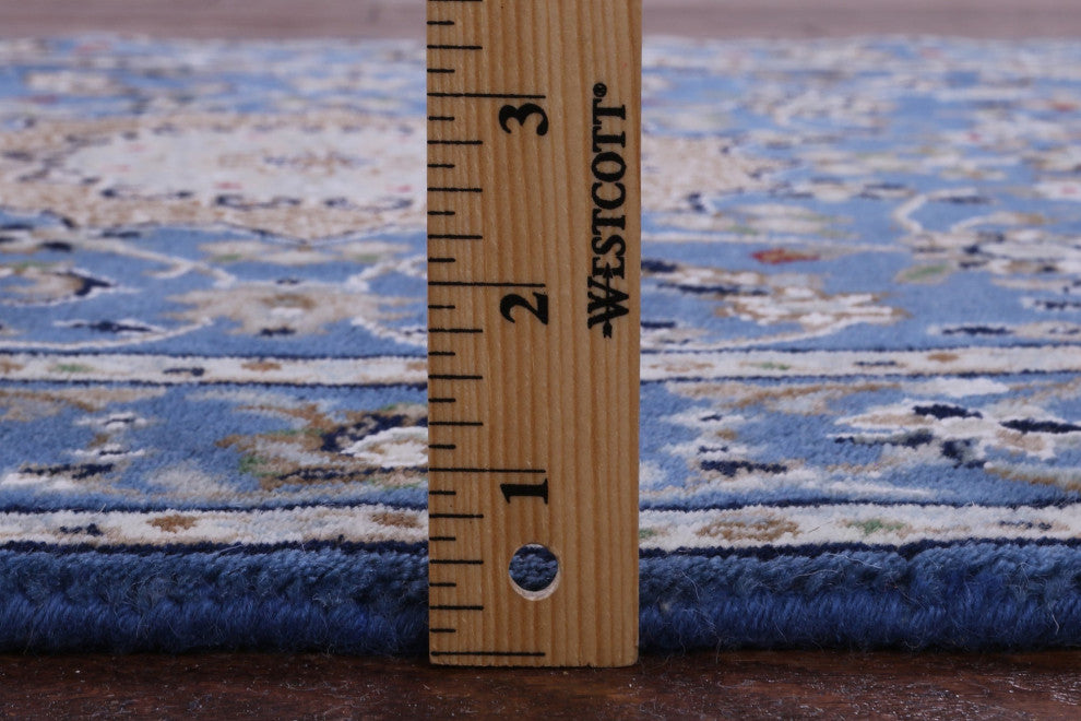 2' 9" X 6' 4" Runner Hand Knotted Persian Nain Wool & Silk Rug - Q13117
