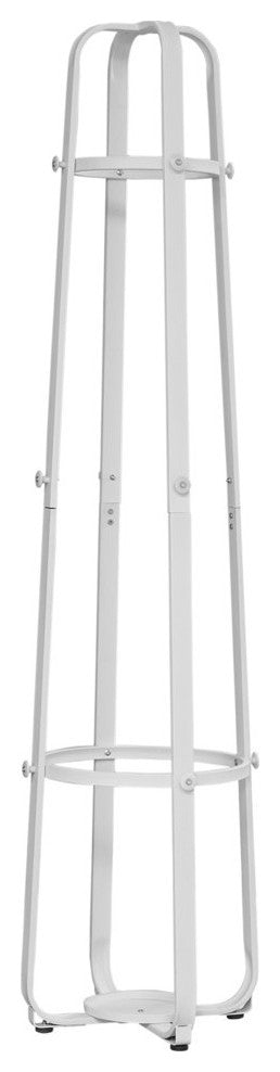 Monarch Specialties Coat Rack, 72", White Metal With An Umbrella Holder