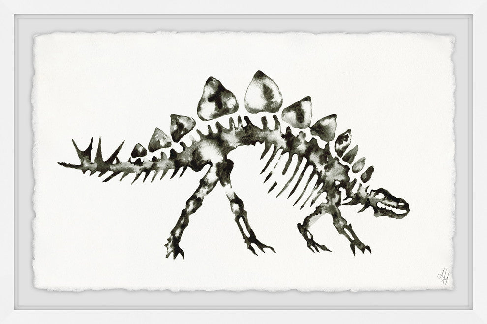 "Stegosaurus Skeleton" Framed Painting Print, 18"x12"