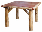 Red Cedar Log Solid Top Family Dining Table, 42" X 42"