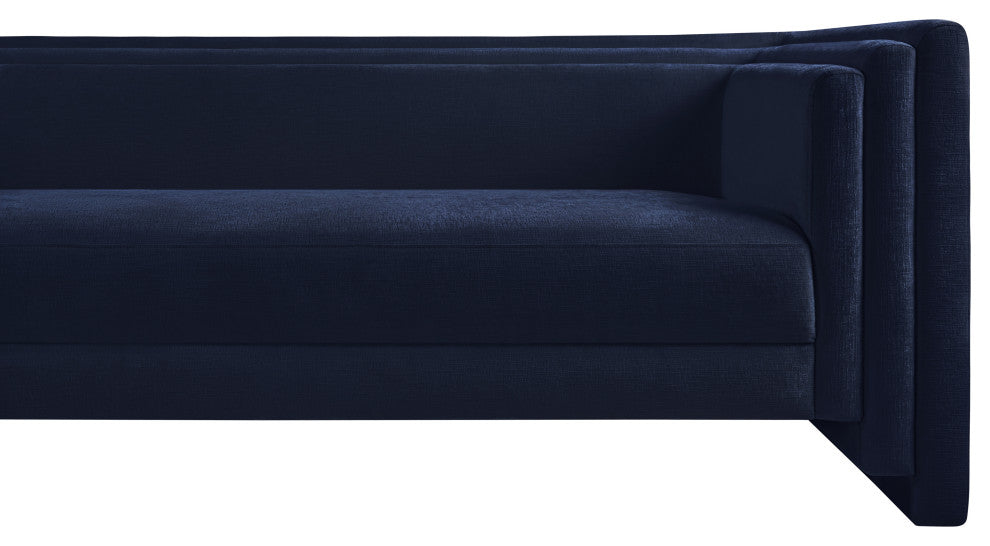 Everett Upholstered Sofa, Navy, Chenille Fabric