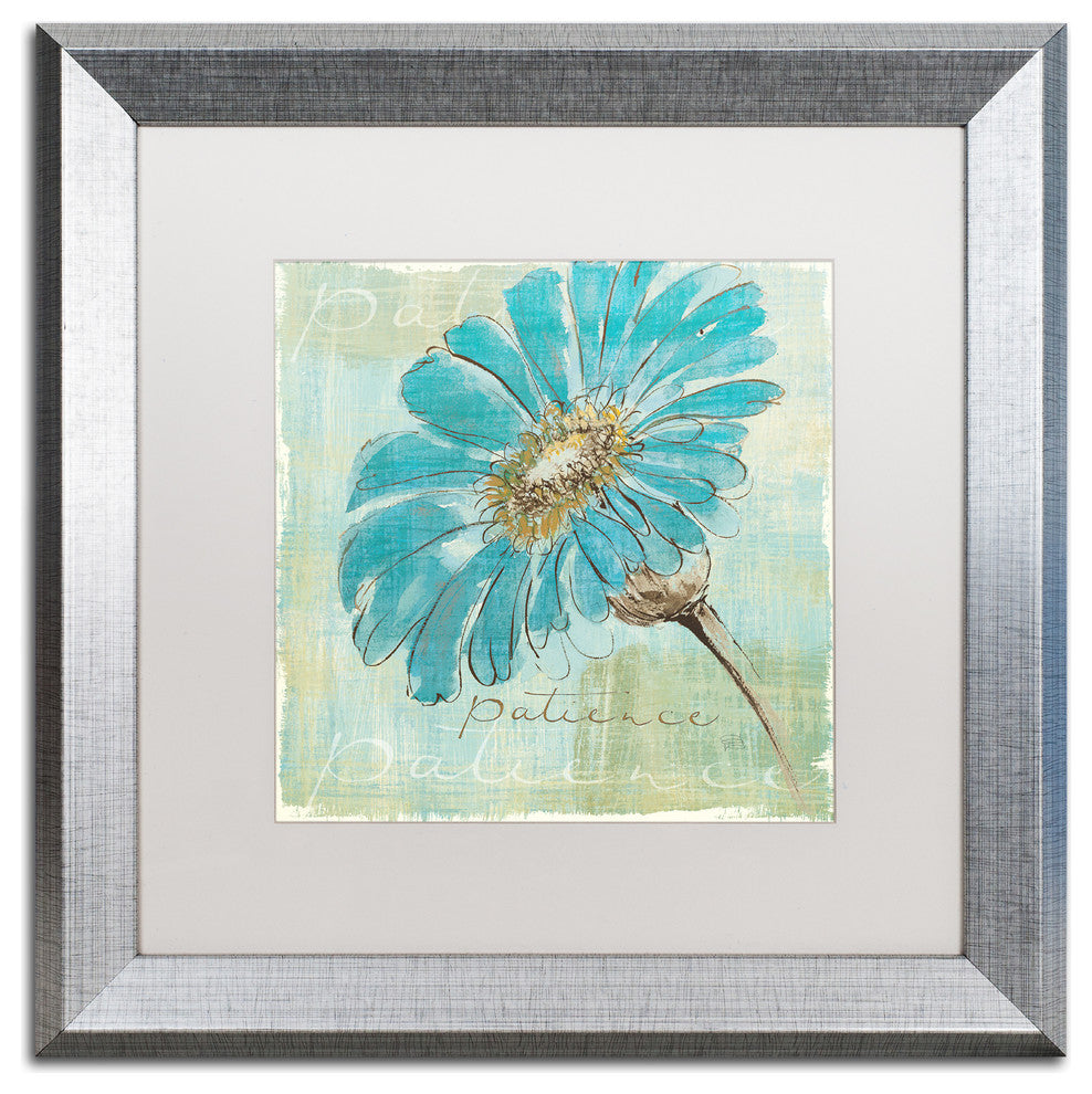 'Spa Daisies II' Silver Framed Canvas Art by Chris Paschke