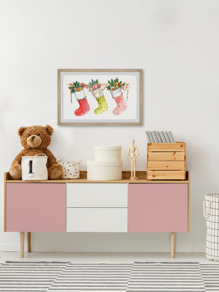 "Santa Was Here" Framed Painting Print, 12x8