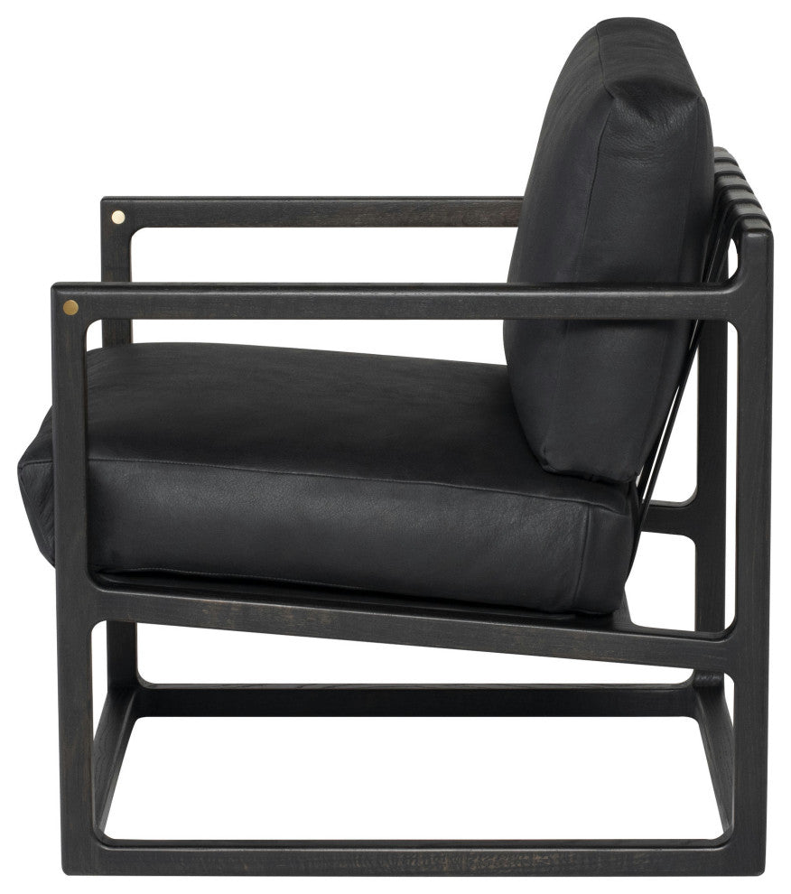 Lian Raven Leather Occasional Chair