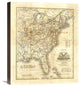 "Map of The United States, 1845" Canvas Giclee by John Warner Barber, 18"x22"