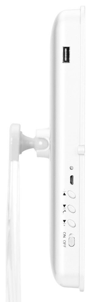 Touch Pro LED Makeup Mirror With Bluetooth Speaker and USB, White