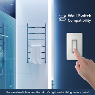 Pax Anti-Fog Front/Back-lit Bathroom Vanity Mirror, Touch Control, Height: 32"