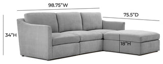 Aiden Gray Modular Small Chaise Sectional - Grey