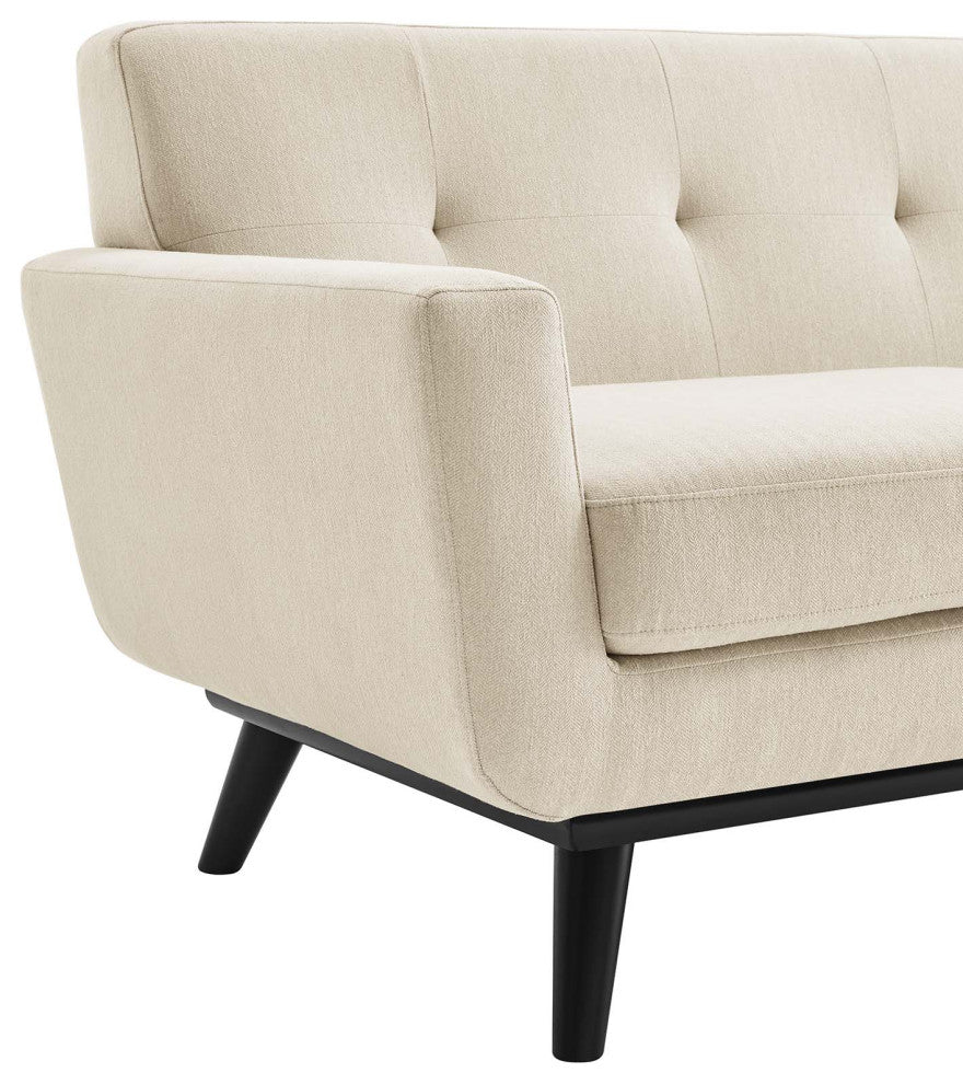 Engage Herringbone Fabric Loveseat, Beige