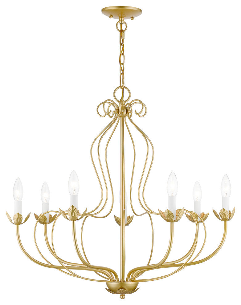 Livex Lighting 7 Light Soft Gold Chandelier