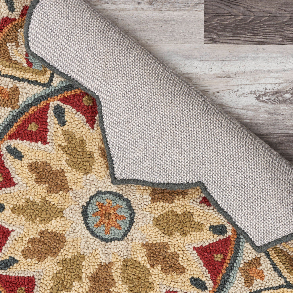 Red Sunflower Area Rug, 4' Round