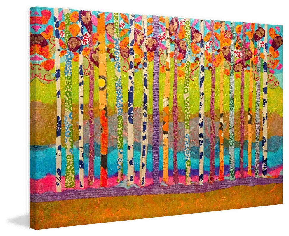"Blooming Birch Trees" Painting Print on Canvas by Lisa Mee