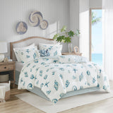 Harbor House Coastal Beach House Blue Seashells Comforter Set