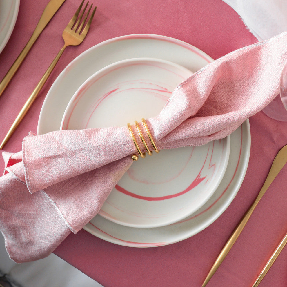 Stone Lain Brighton Porcelain 16 Piece Dinnerware Set, Pink