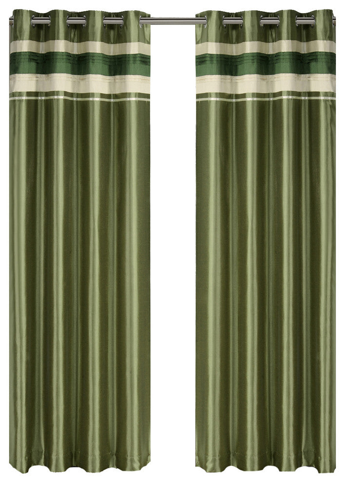 Milan Blackout Multilayer Energy-Saving Curtain, Sage, 108"x96", Set of 2