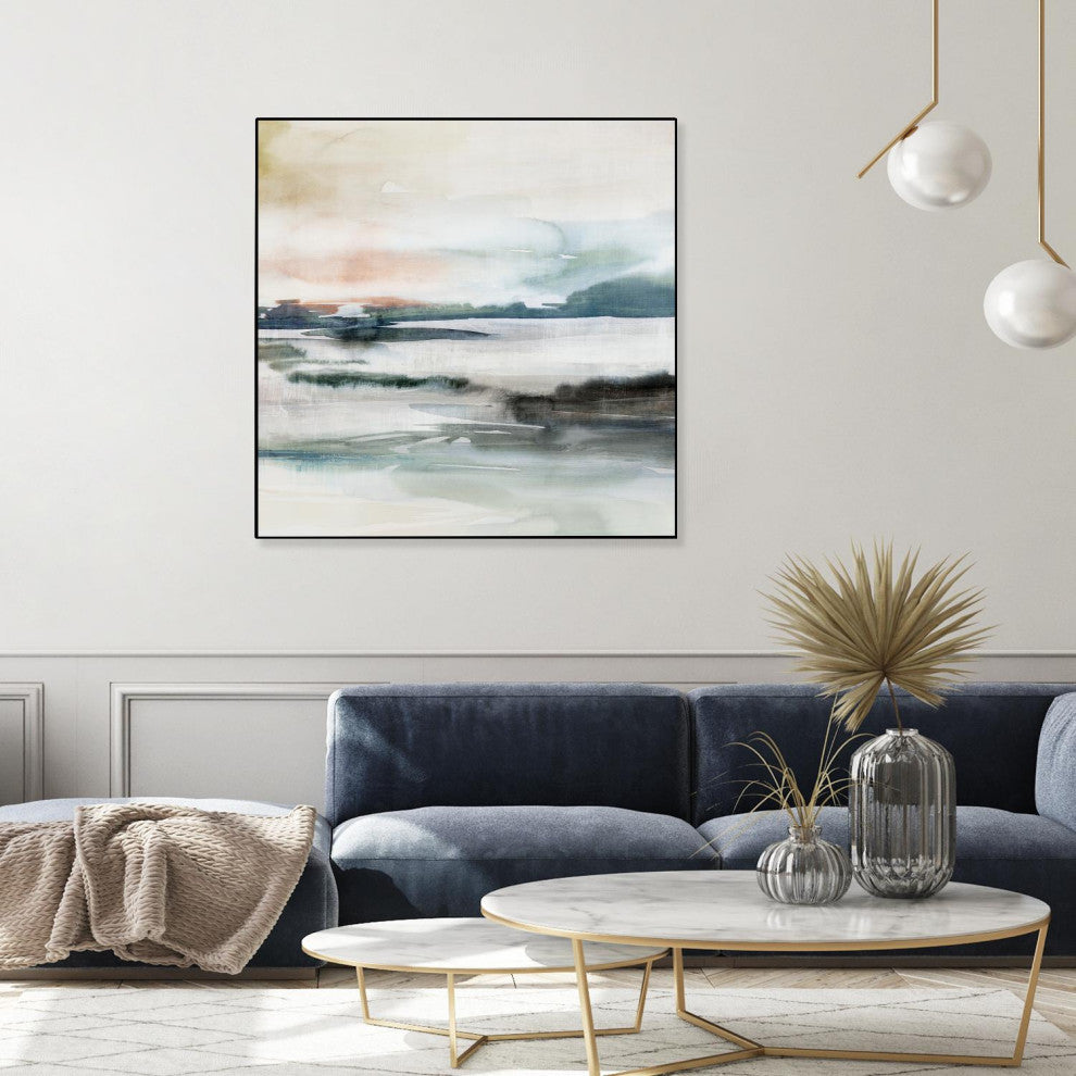 "Dusk Fall I" Framed Canvas by Giant Art 20"x20"