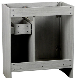 31" Single Vanity, Gray Pine Finish Top With Engineered Stone Top and Oval Sink