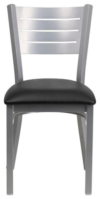 Bowery Hill Restaurant Dining Chair in Black and Silver
