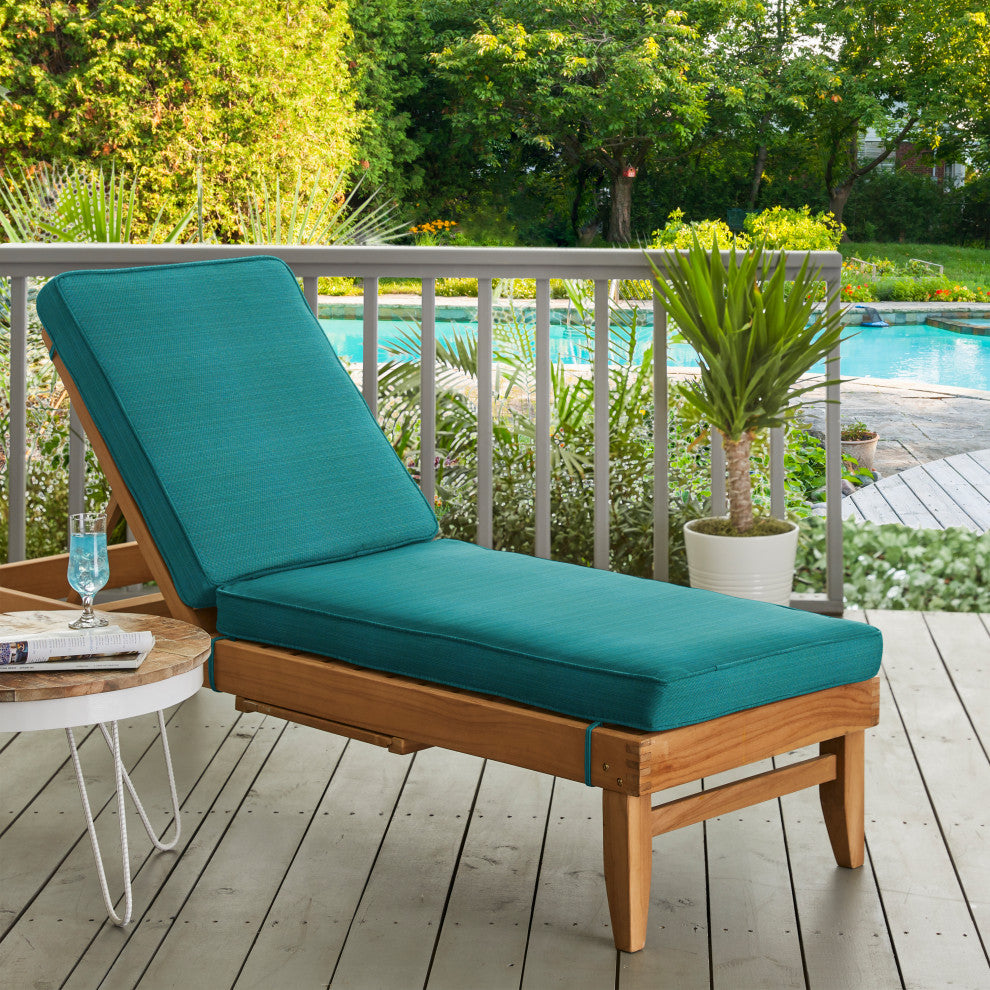 Mozaic Home Dupione Deep Sea Outdoor/Indoor Chaise Lounge Cushion 73x24x3"