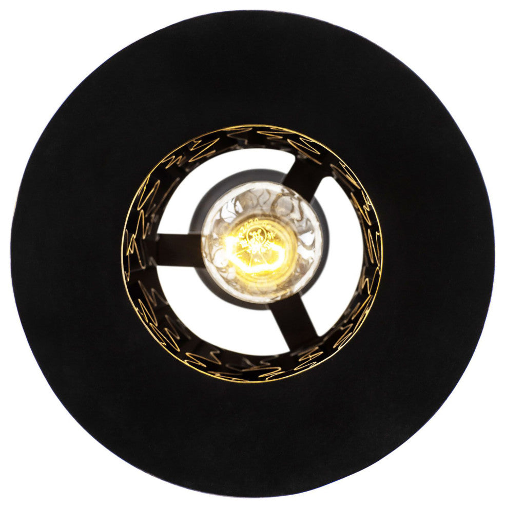 Estela 1-Lt Mini Pendant - Matte Black/French Gold