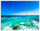 Seashore with Clear Water and Sky, Modern Seashore Canvas Art, 36x28, 3 Panels