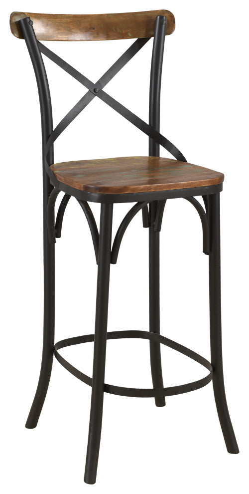 Emmett Cross-Back Counter Chair, Set of 2, Bar Height